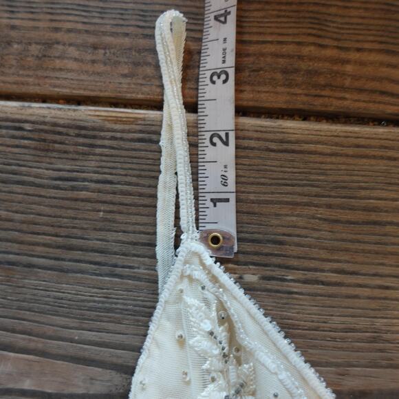 Collette Dinnigan Wedding Gown Small Ivory Beaded Sequin Bridal Dress Y2K VTG - Picture 12 of 16